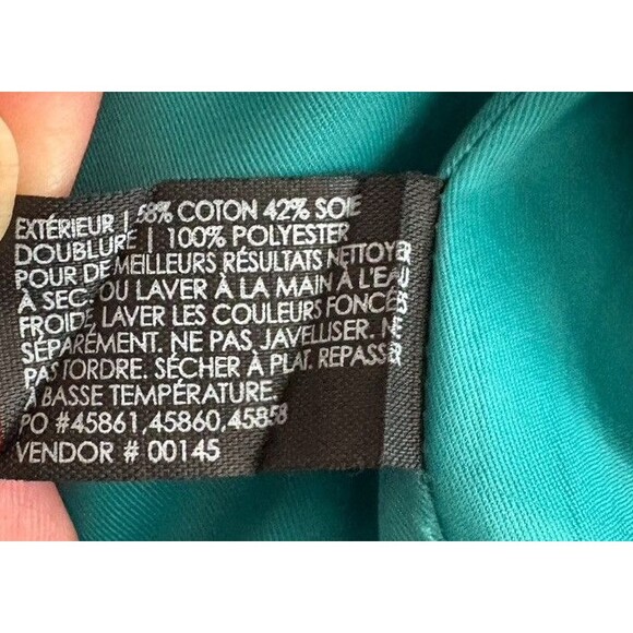 Club Monaco Silk Cotton Mini Skirt Women's Size XS Turquoise Lined Pockets - Picture 5 of 10